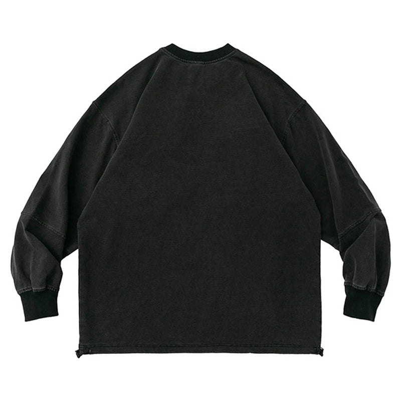 Washed denim sweatshirt with pocket