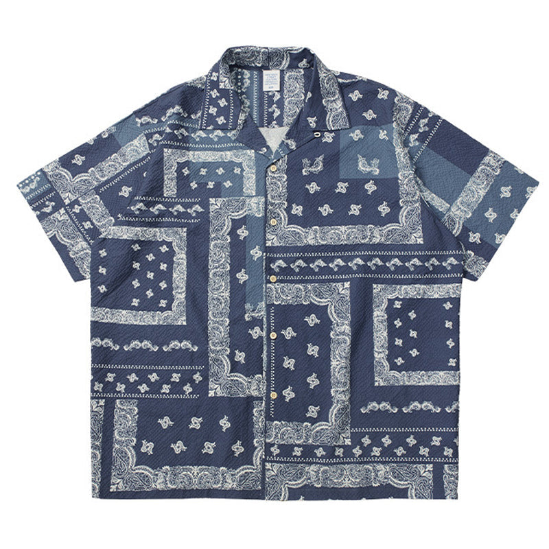 Paisley Seersucker Cuban Shirt
