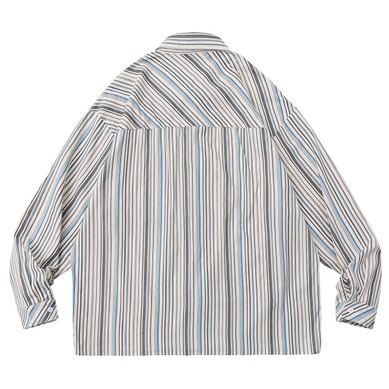 Color Scheme Pocket Colorful Striped Shirt