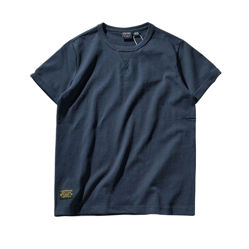 ヘビーウェイト 無地クルーネック海軍Tシャツ