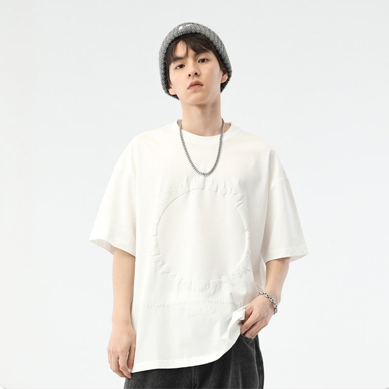 Pure cotton round neck alphabet casual short sleeve T-shirt