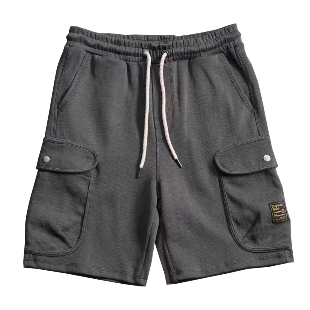 Multi-pocket knit shorts