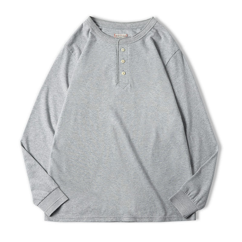 American Retro Long Sleeve Henley T-shirt
