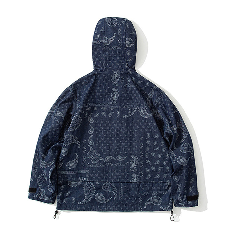 Paisley Pattern Denim Mountain Parka