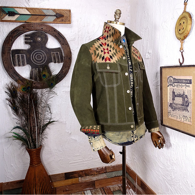 NAVAJO Navajo calf leather suede jacket S-5XL