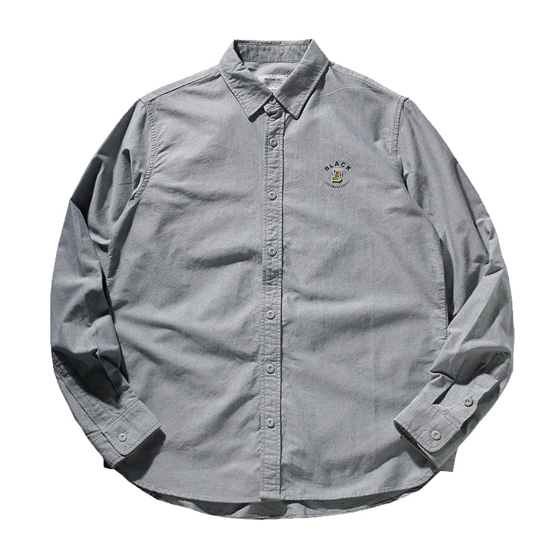 EMBROIDERED OXFORD LONG SLEEVE SHIRT