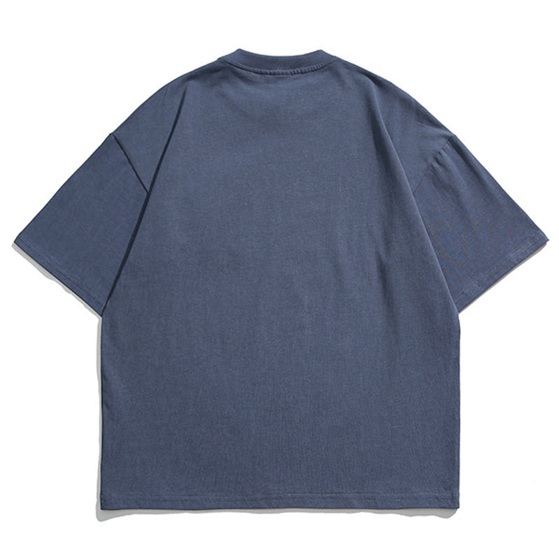 Jacquard Denim Pocket Short Sleeve T-Shirt