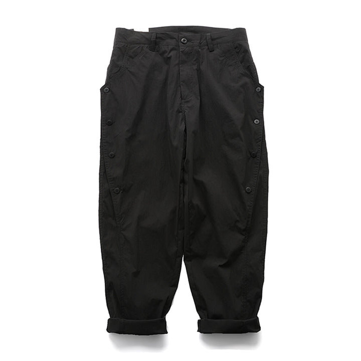 Military cargo pants with side buttons