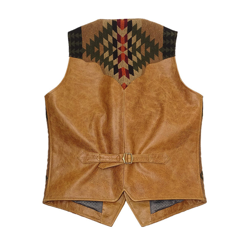 NAVAJO Navajo Waxed Leather Vest