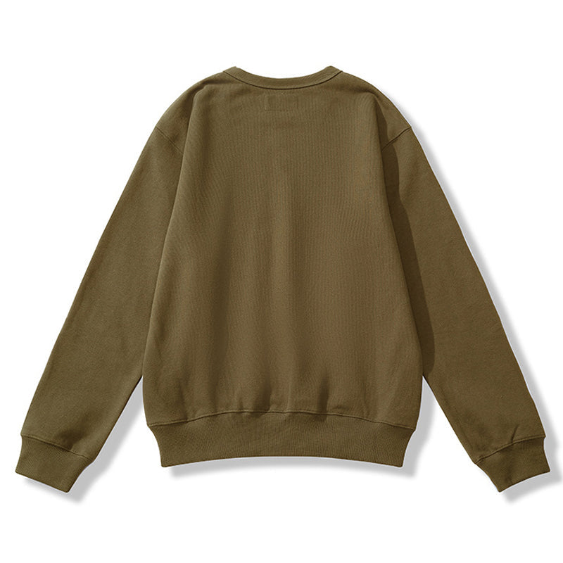 Pile-lined crew neck sweatshirt