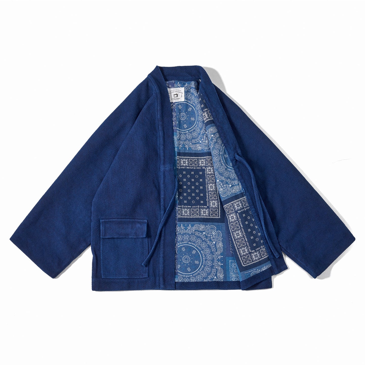 550g heavy weight indigo dyed back paisley sashiko hanten