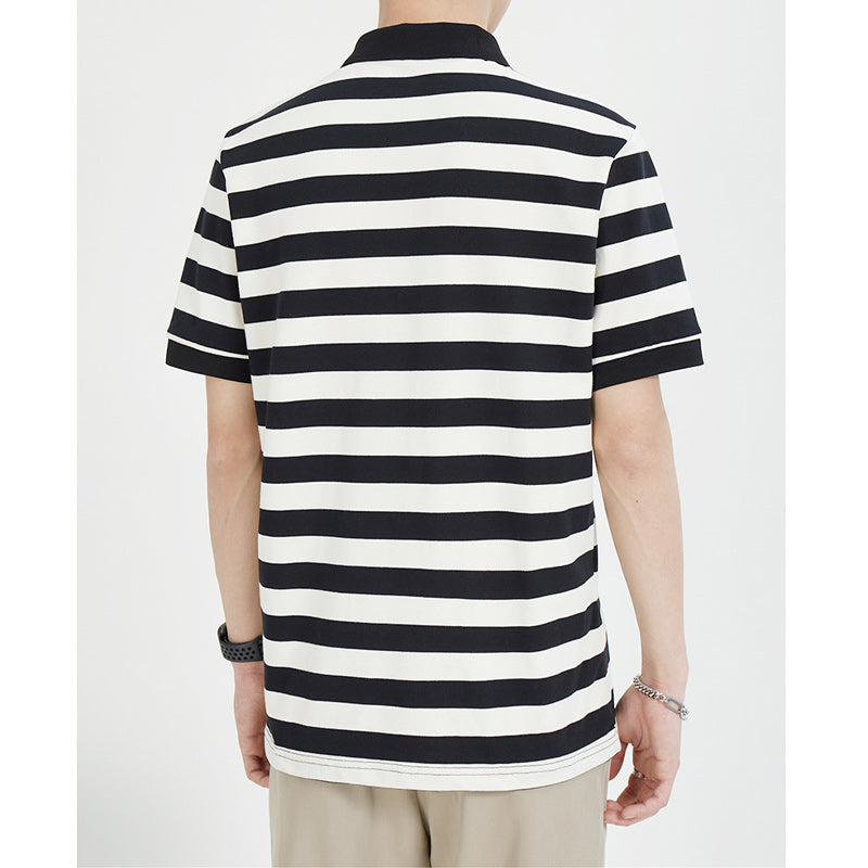 Fashion horizontal striped polo shirt