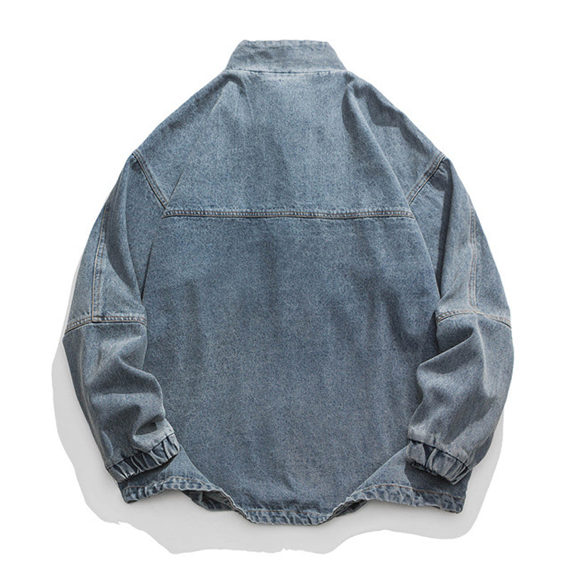 Cityboy washed denim half-zip jacket