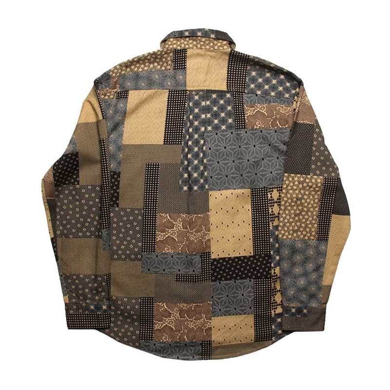 Reconstruction Yarn-dyed boro patchwork shirt