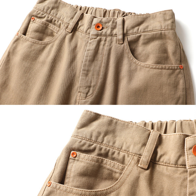 Choose from 7 colors Men's Straight Wabash Embroidery Casual Cargo Pants