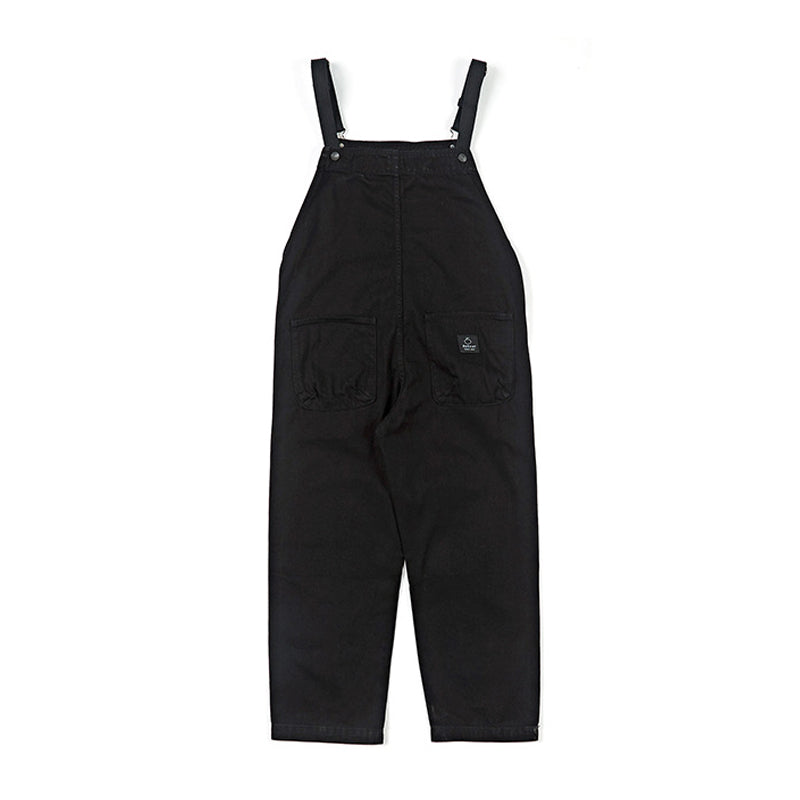ALL BLACK Overalls with one point rope