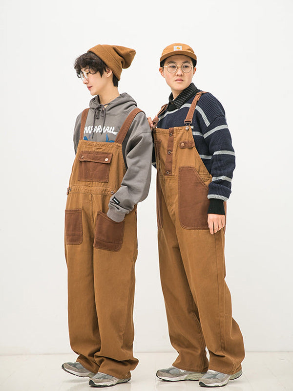 American casual wide overalls front and back 2way wear