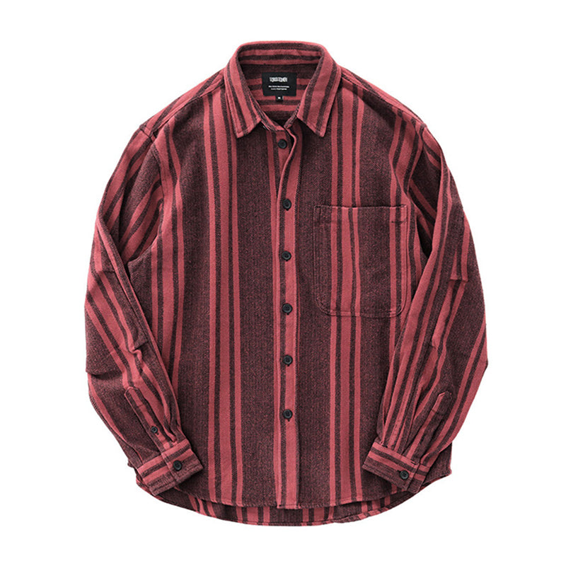 Herringbone striped work shirt