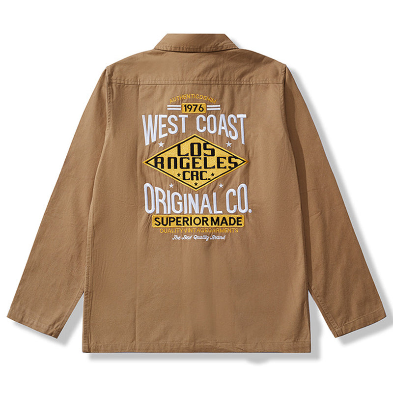 1976 West Coast Slightly brushed shirt with back alphabet embroidery