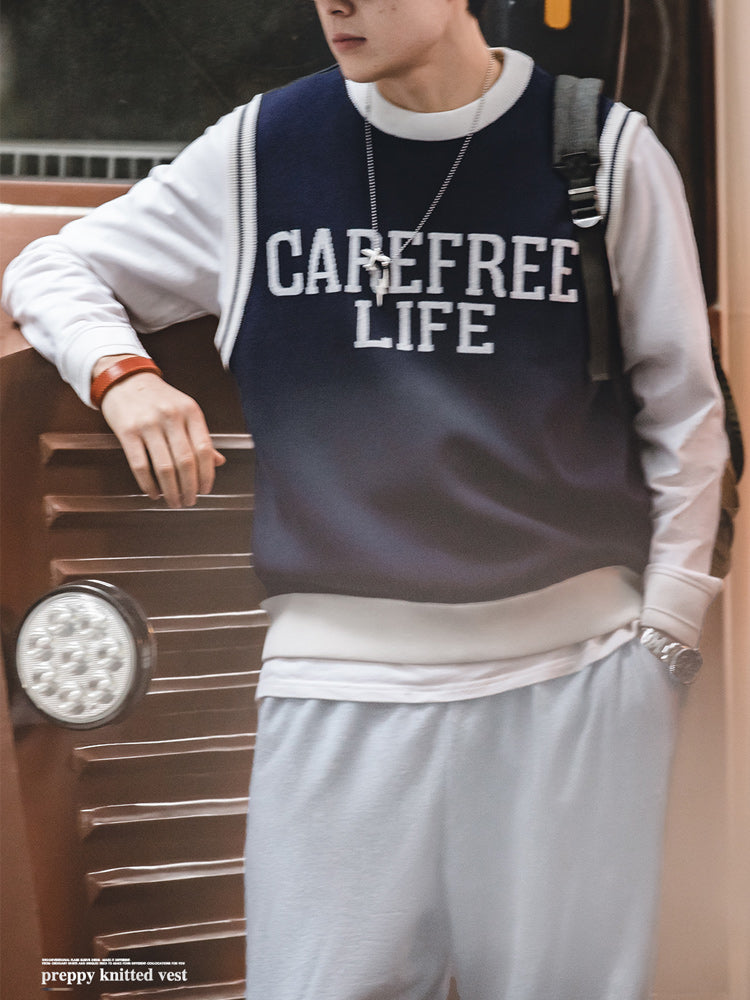 Ivy look crew neck knit vest