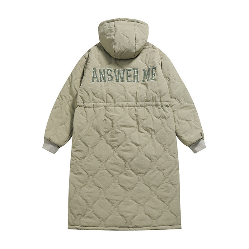 Hooded padded nylon quilted coat