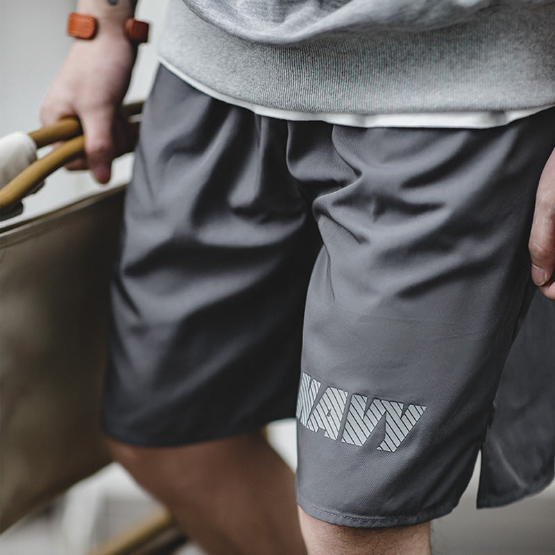 NAVY PT REFLECTIVE PRINT SHORTS