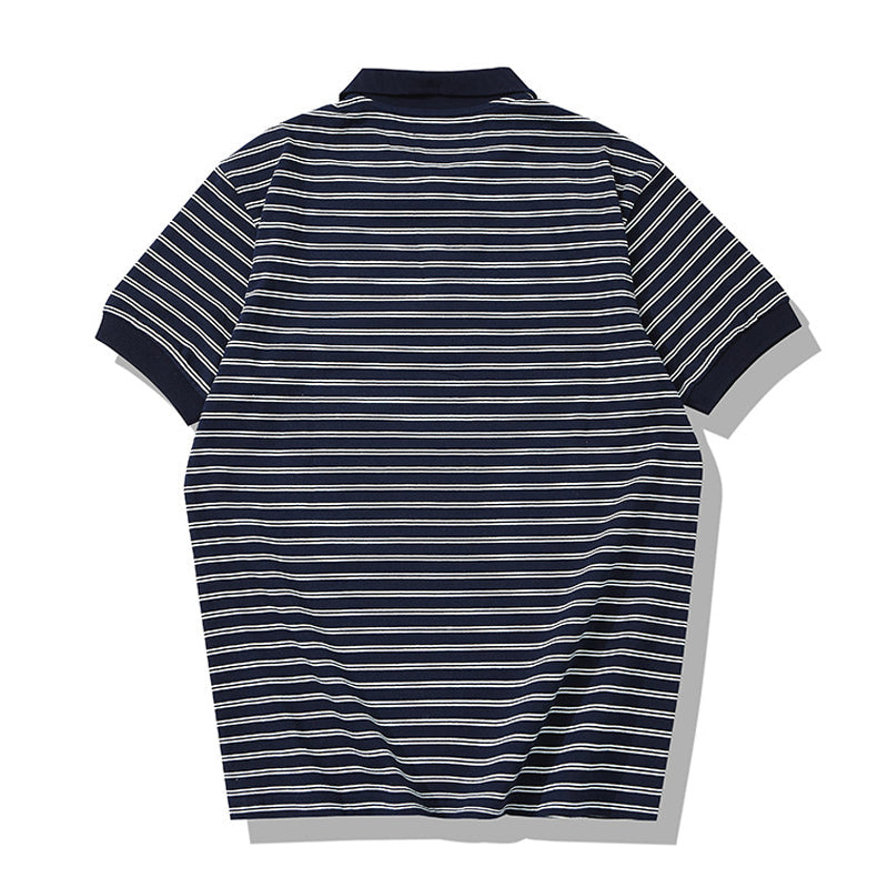 Heavyweight retro border polo shirt