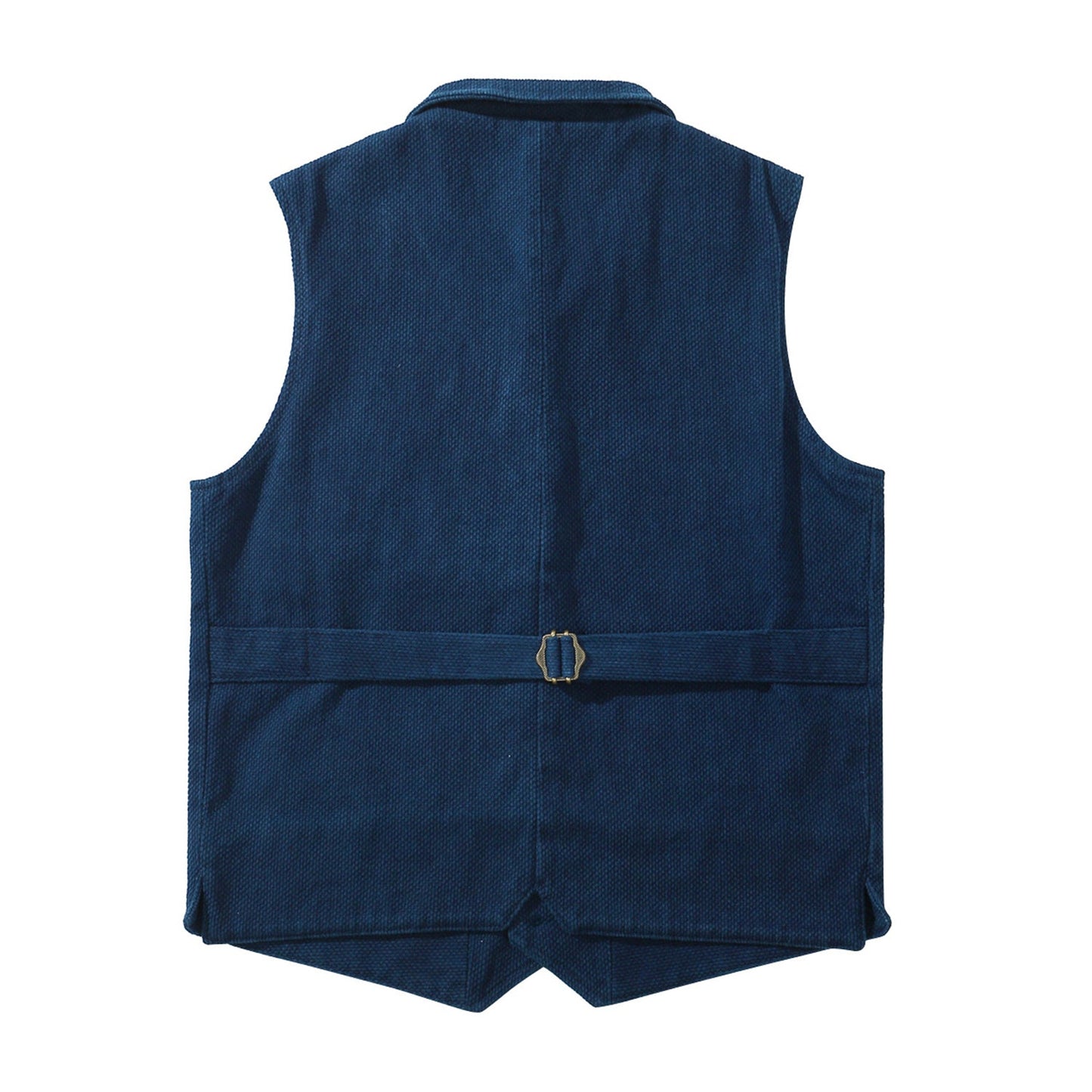 Back paisley pattern botanical indigo sashiko vest