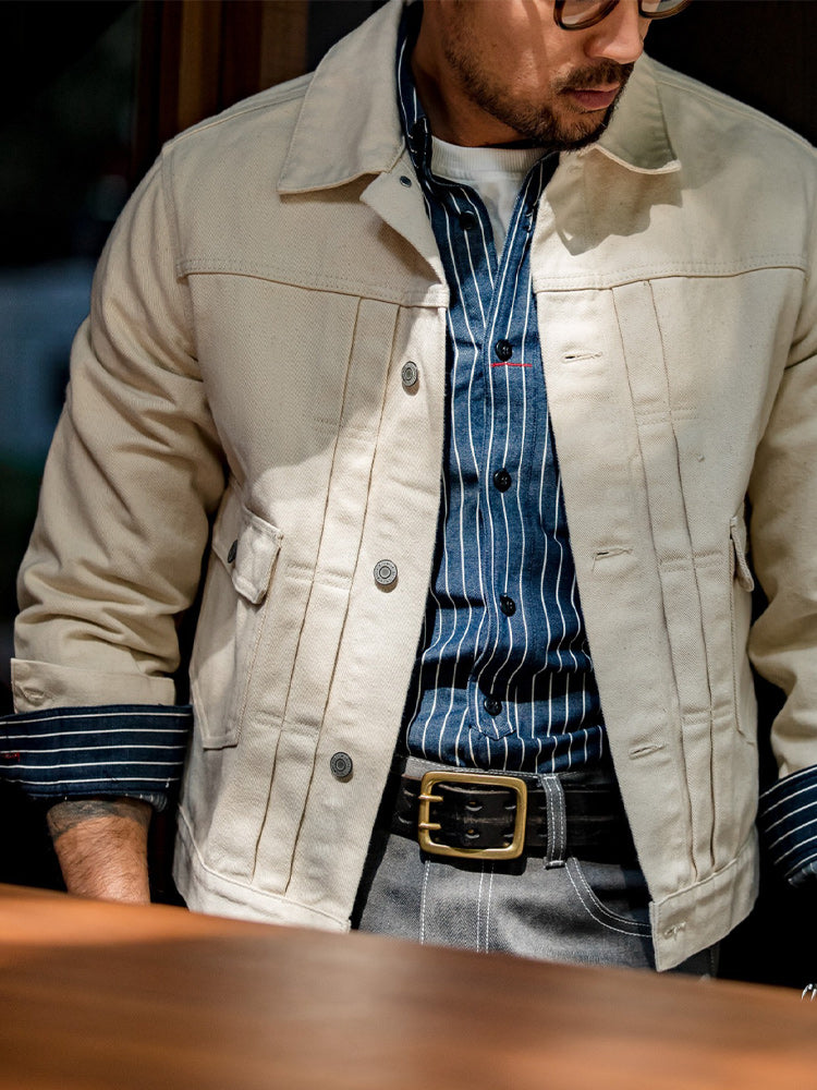 1953 type II white denim jacket