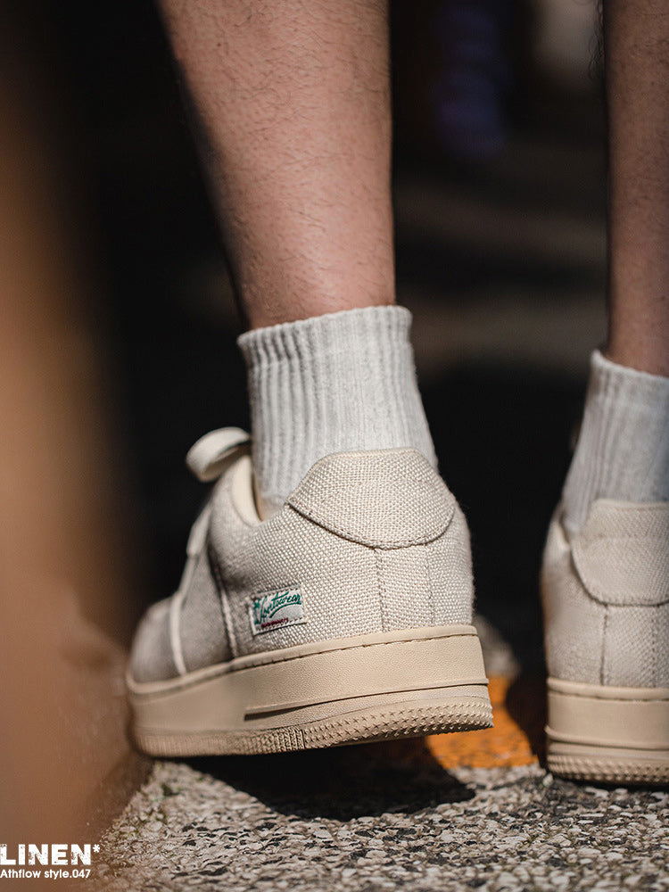 EMBROIDERED LINEN SKATE BOAT SHOES