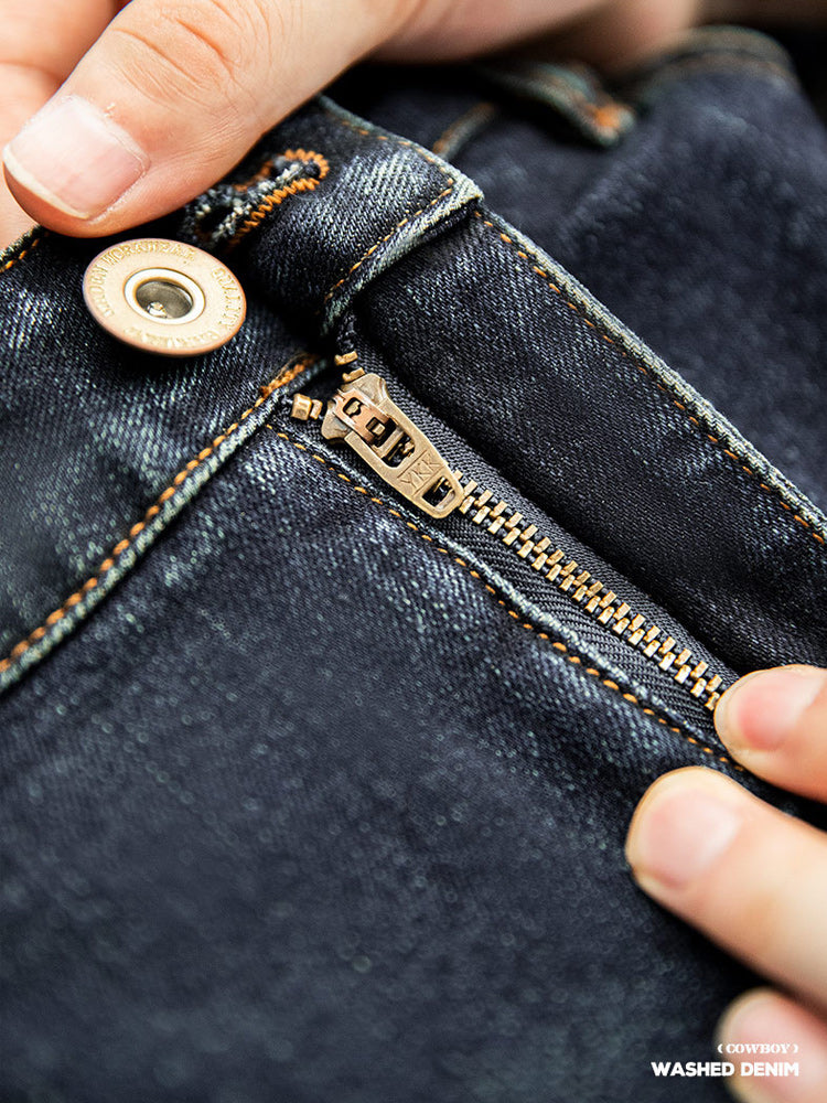 11.5oz red selvedge washed denim pants