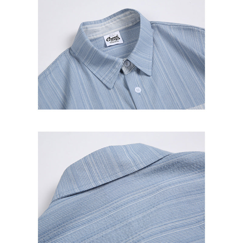 Fake layered pocket short sleeve shirt