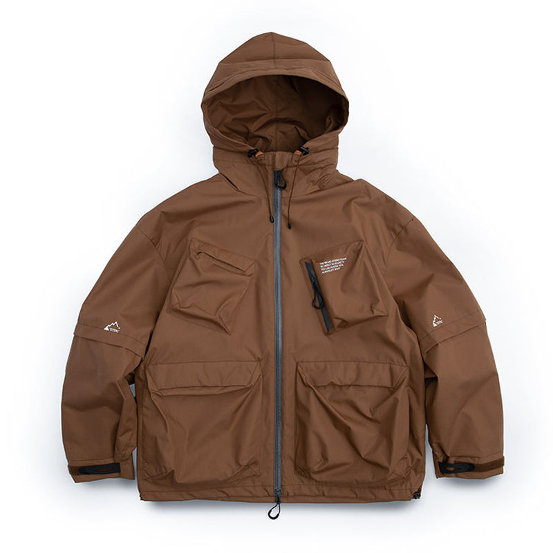 3D pocket hooded outdoor jacket