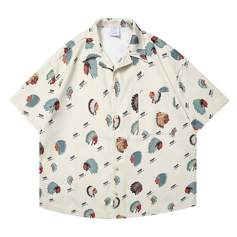 Apache Warrior Total Print Cuban Shirt