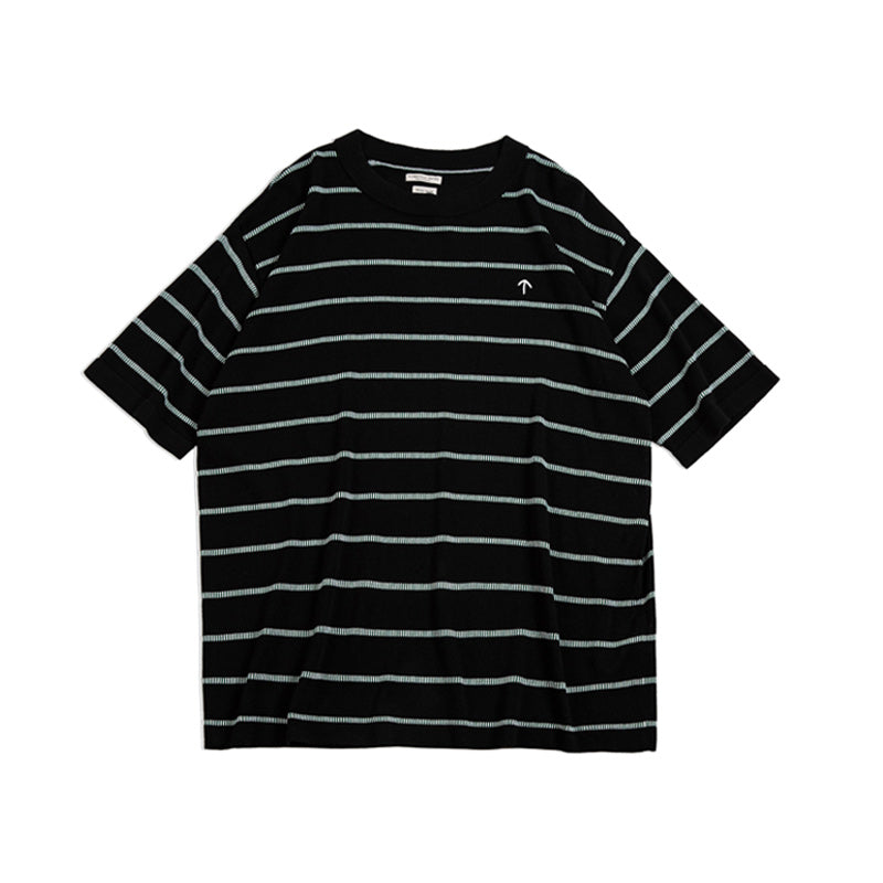 American casual thin striped knit T-shirt