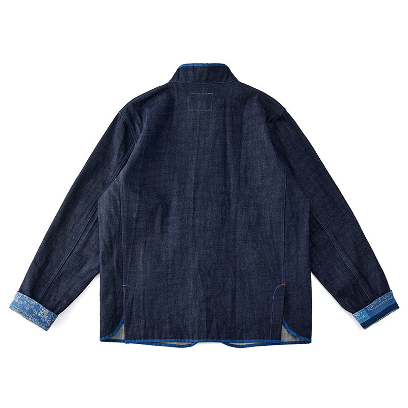 14oz Akamimi Indigo Dyed Denim China Jacket