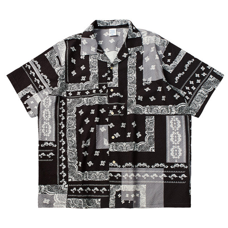 Paisley Seersucker Cuban Shirt