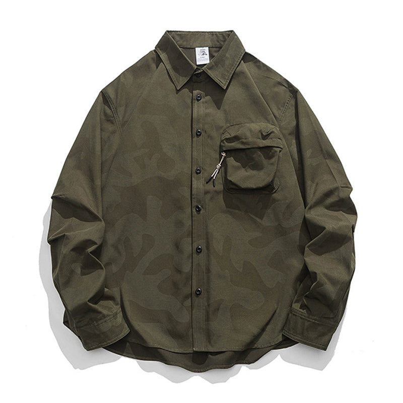 Camouflage work shirt with three-dimensional pocket