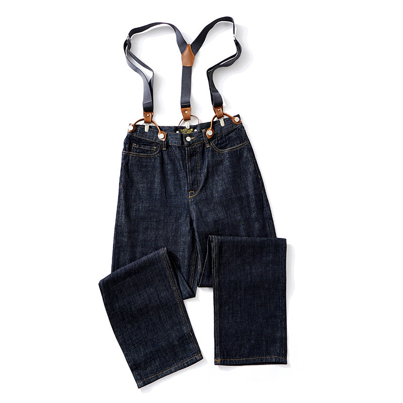 Two-way wide denim pants