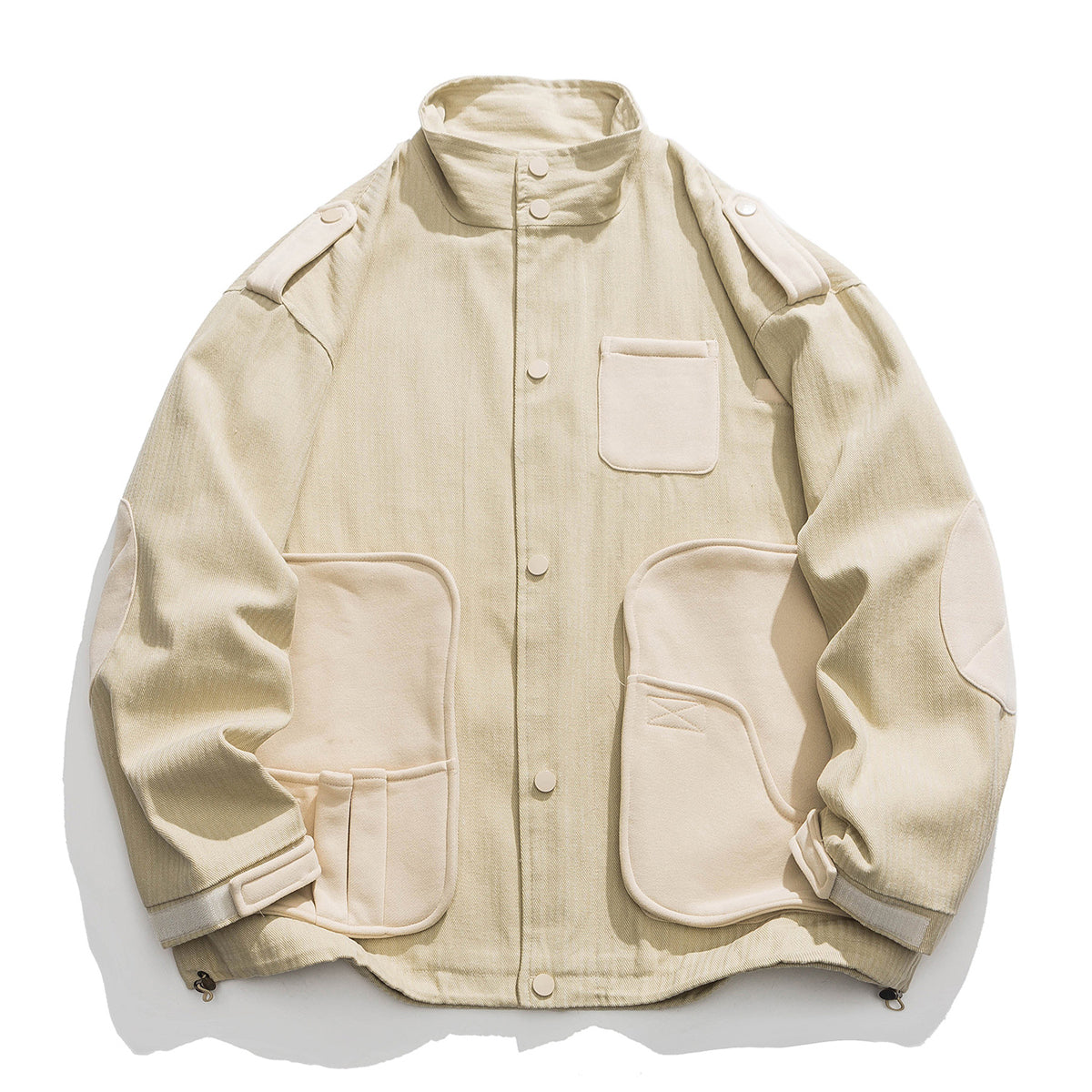 Color Scheme Large Capacity Pocket Stand Collar Jacket