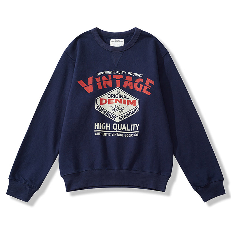 Pile-lined crew neck sweatshirt