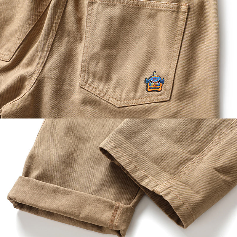 Choose from 7 colors Men's Straight Wabash Embroidery Casual Cargo Pants