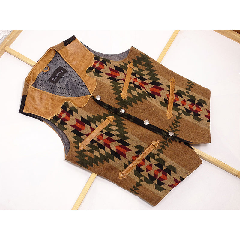 NAVAJO Navajo Waxed Leather Vest