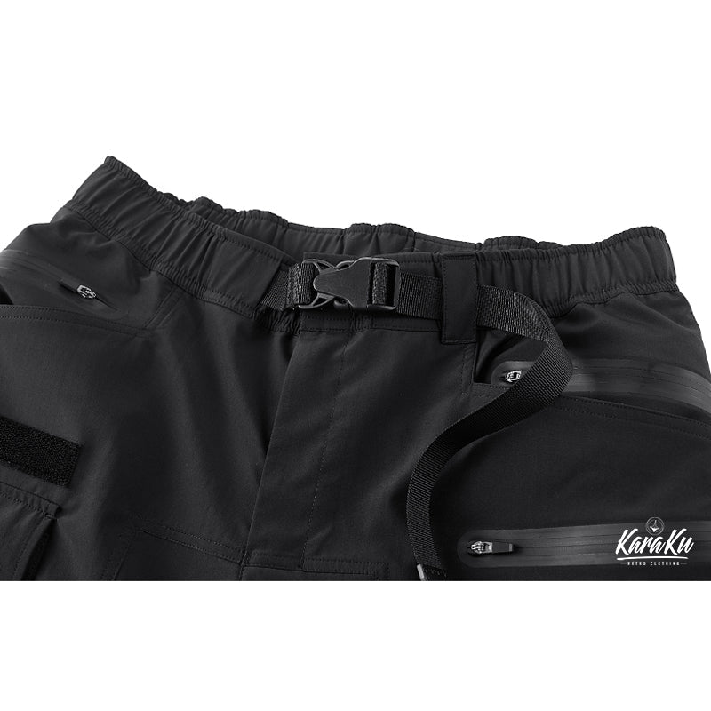 Detachable grosgrain tape parachute shorts