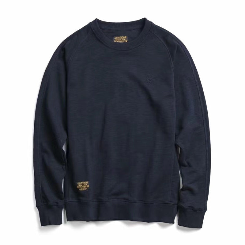 Deer embroidery back pile raglan sleeve sweat