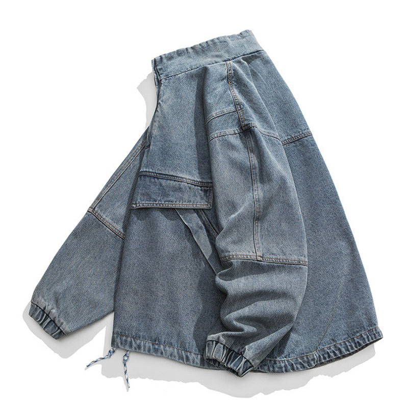Cityboy washed denim half-zip jacket