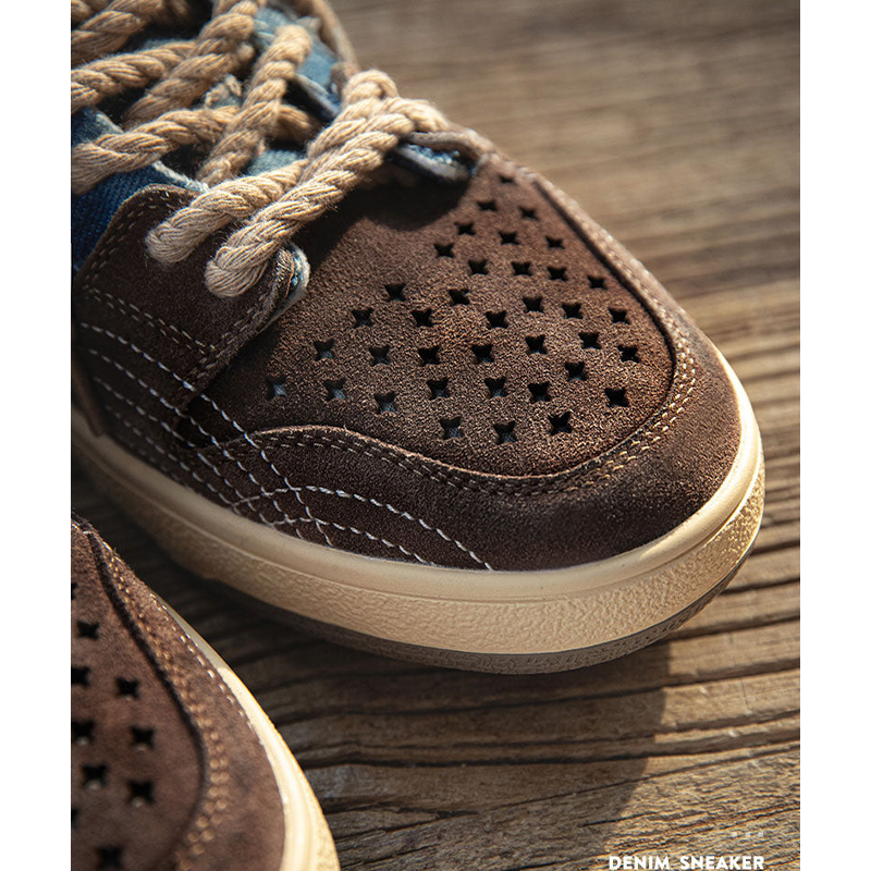 Retro Washed Denim Sneakers