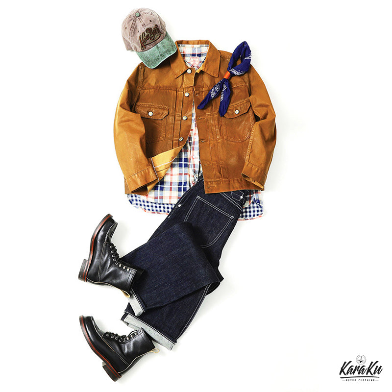 507 Reprint PU Coating Red Selvedge Denim Jacket