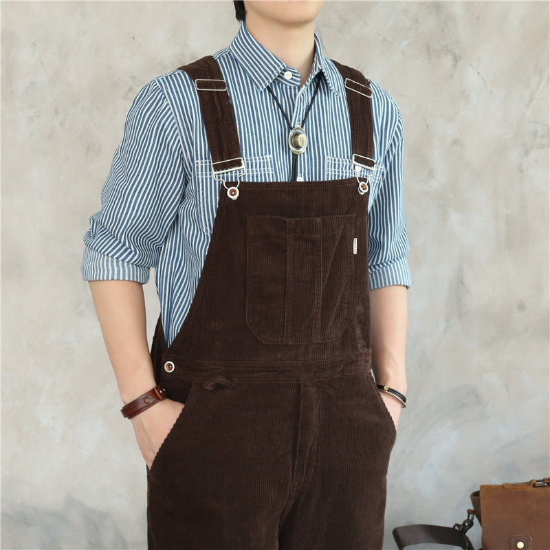 retro corduroy wide overalls