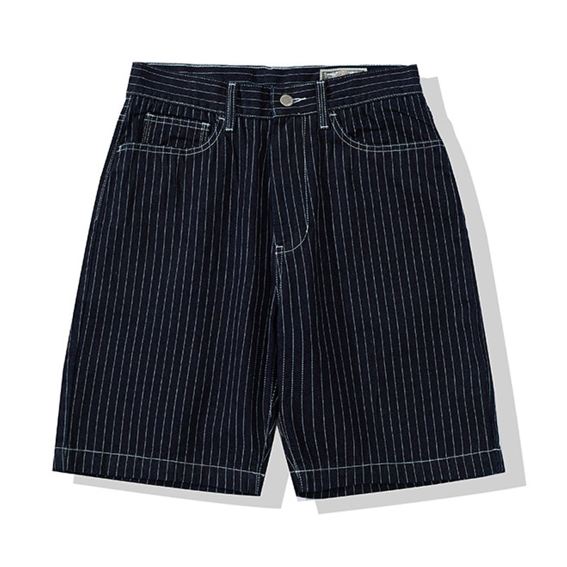 WorkStyle striped denim shorts